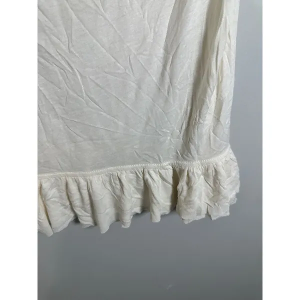 Banana Republic Womens Cream Rayon Cowl Neck Ruffle Hem Tank Top Small 858926-00 - Image 4