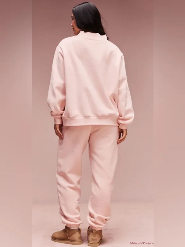 PARKE Valentine’s Varsity Mockneck Crewneck Pullover Sweatshirt Peony Crimson S - Image 2