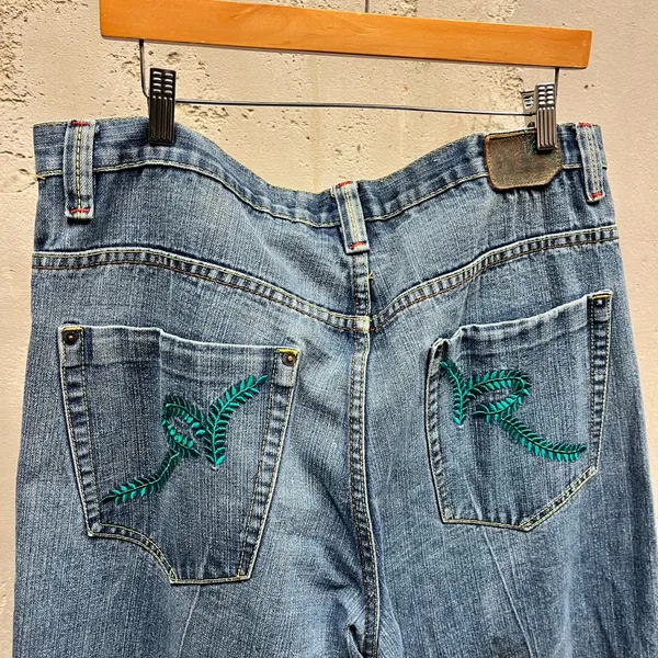 Rocawear Y2K Vintage Baggy Oversized Straight Leg Embroidered Pocket Jeans 38 - Image 3