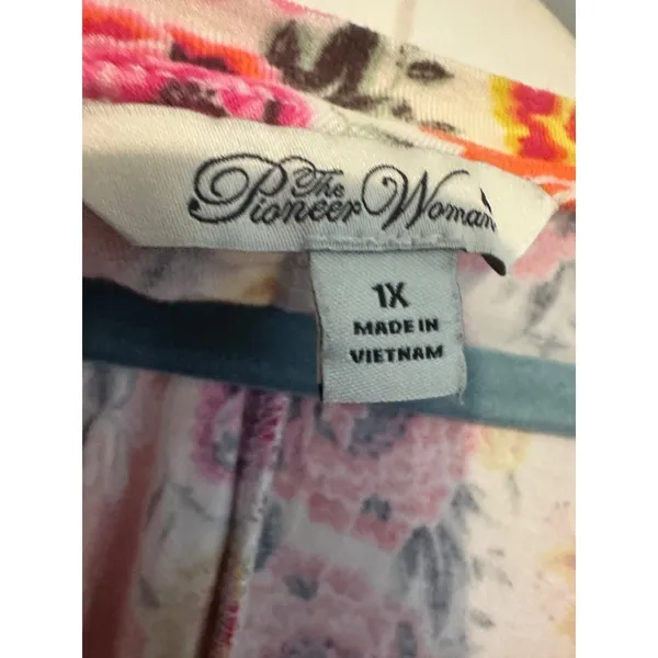 The‎ Pioneer Woman 1X Floral & Striped Short Sleeve Dress For Women - Image 5