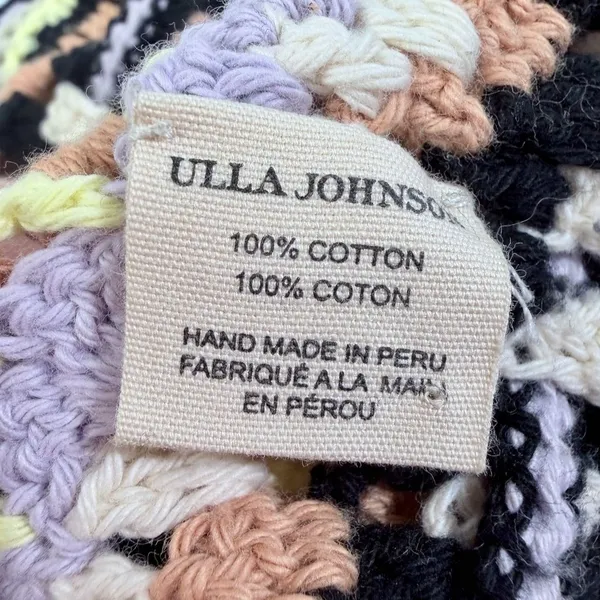 Ulla Johnson Zita Tank Honey Crochet Peplum Top Cotton Striped Multi Size P - Image 5