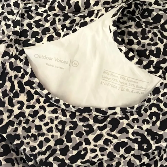 OUTDOOR VOICES‎ The Exercise Dress Snow Leopard Animal Print Tank Shorts X-Small - Image 11
