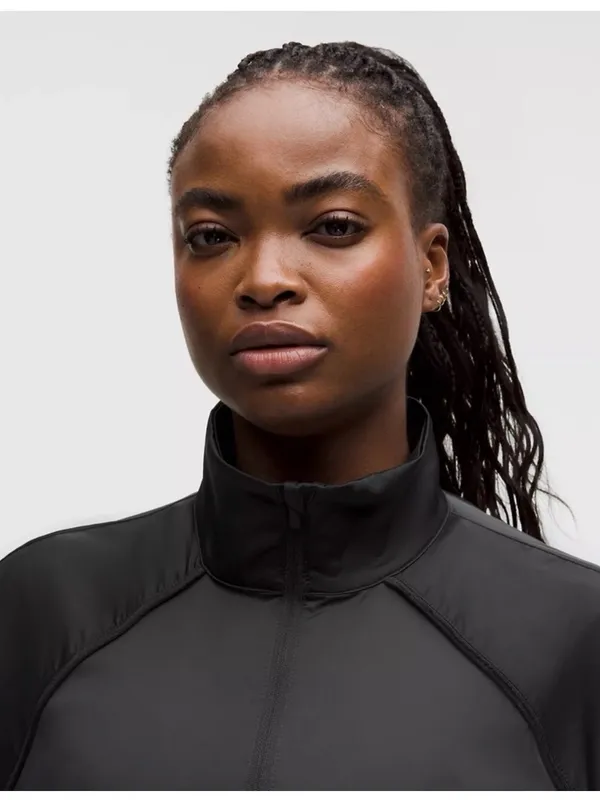 Nwt Lululemon stretch satin flocked training jacket black size small - Image 3