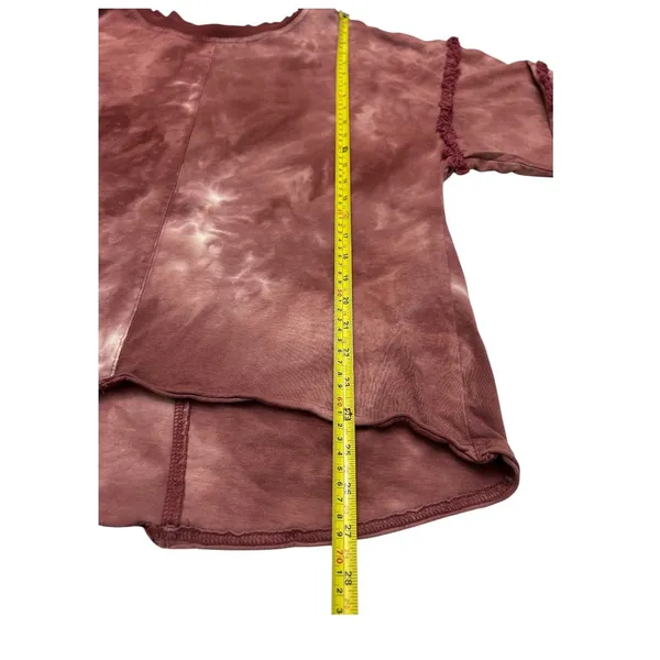 Umgee Tie Dye Distressed Frayed Hem Long Sleeve‎ Sweatshirt Top Womens M - Image 5