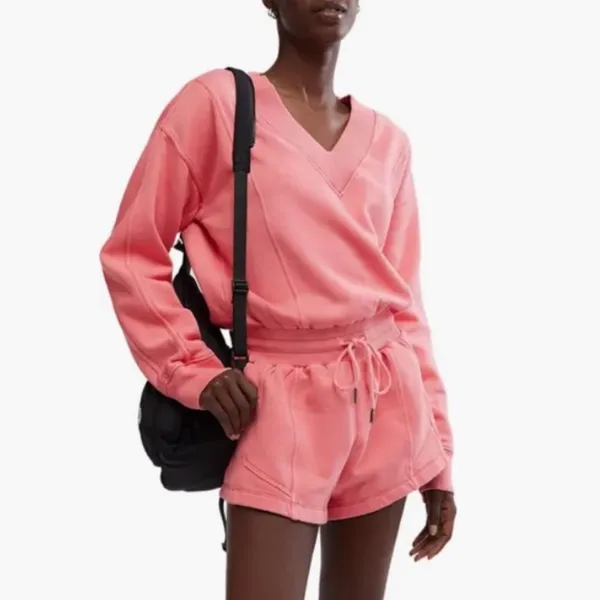 Free People Movement Intercept Romper in Hibiscus Pink - Image 2