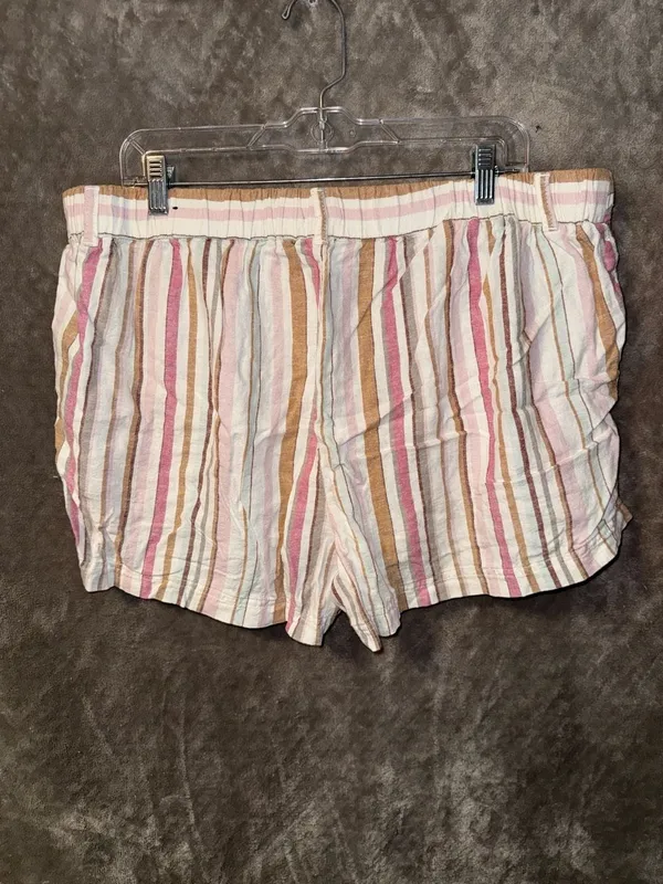 Maurices Linen Blend High-Rise Striped Elastic Waist Shorts - Image 6