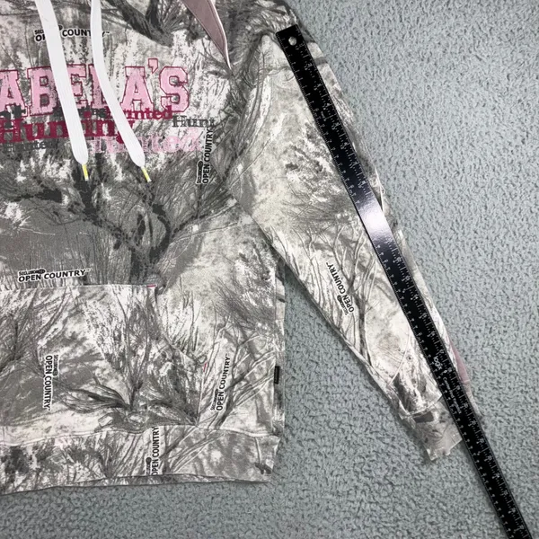 Cabela's Hoodie Women L Seclusion Open Country‎ Snow Camo Pink Graphic Outdoor - Image 6