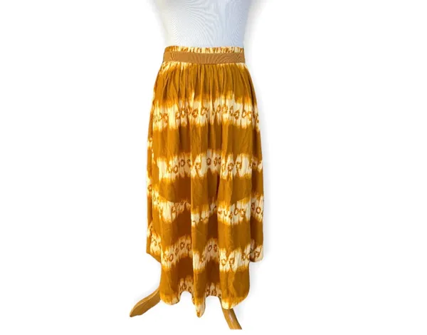 H&M NWT Womens Mustard Flowy Boho Skirt - Sz 10 - Image 2