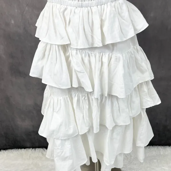 Idem‎ Ditto Womens Sun Dress Small Cotton Tiered Ruffle Cottagecore Coquette - Image 4