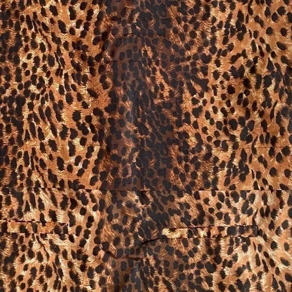 ZARA WOMAN Leopard Print Sleeveless Ruched Mini Dress w/Zipper Back -‎ M EUC - Image 14