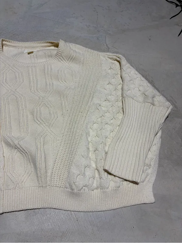 Anthropologie Maeve Cream Cable Knit Women's Sweater x-large - Image 5