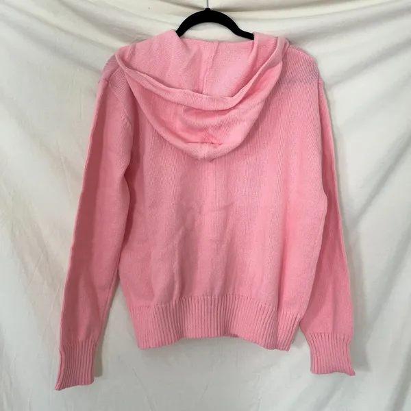 Comfy Chunky Hoodie Button Up Cardigan Jacket Size M light Pink - Image 2