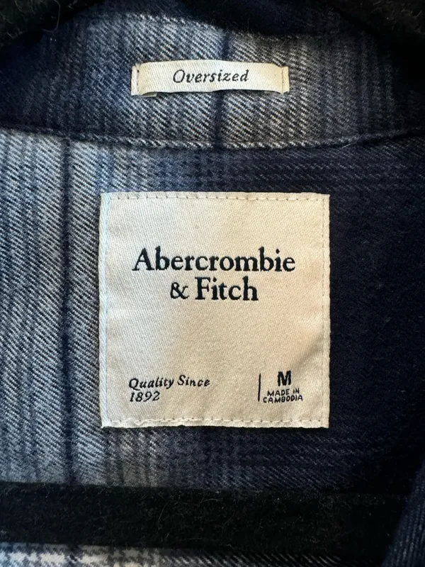 Abercrombie Navy Plaid Shacket - Image 3