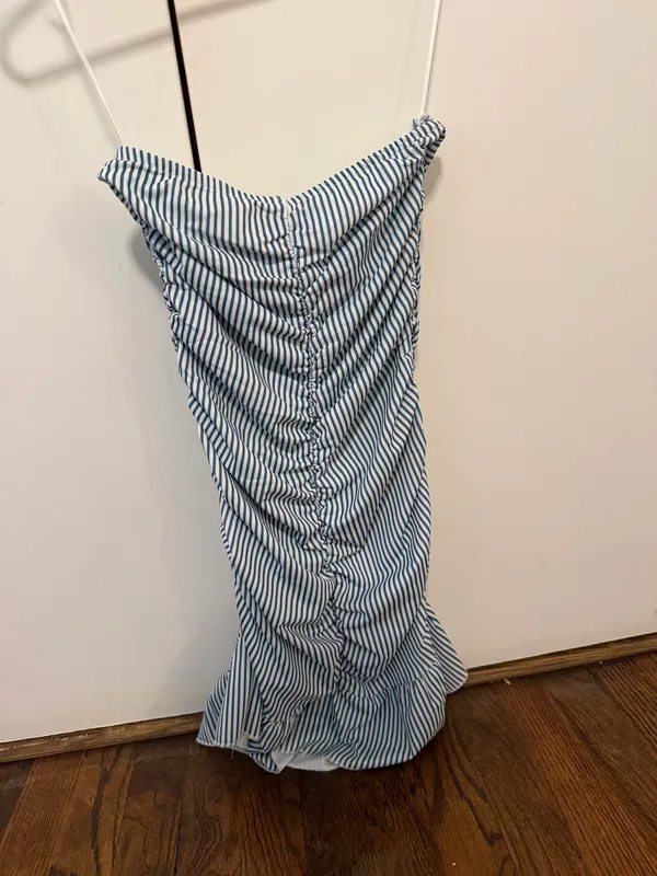 Edikted Blue and White striped mini dress XS - Image 2