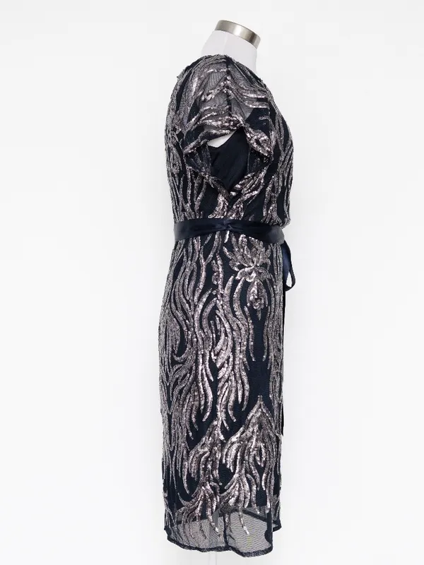 R&M Richards - Two-Tone‎ Sequin Sheath Cocktail Dress - Image 5