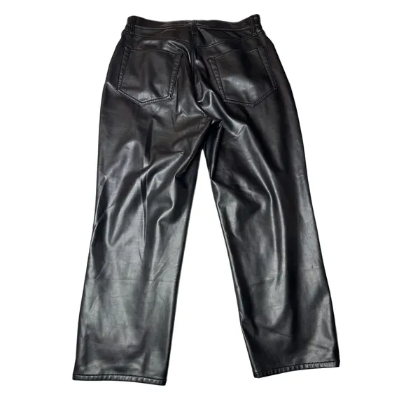 Abercrombie Curve Love Black Faux Leather Ankle Straight Jeans 31 12S - Image 2
