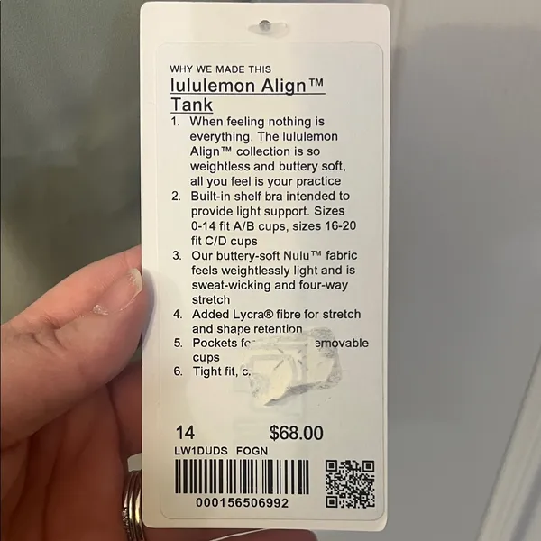 Lululemon Align Tank FOGN NWT - Image 4