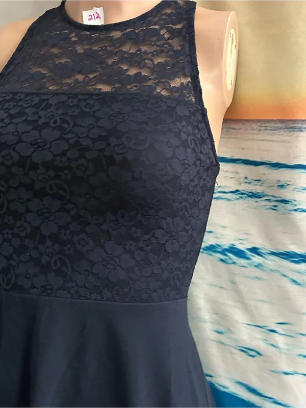 Hollister Black Lace Fit & Flare Dress Women's Sleeveless XS - Image 3