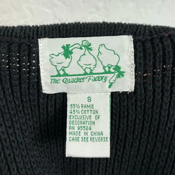 The Quacker Factory Knit Bee Floral Embroidered Sweater Vest Cottagecore Small - Image 3