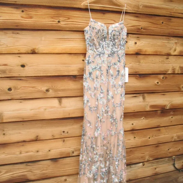 MAC DUGGAL 79313 Embroidered Spaghetti Strap Trumpet Gown - Image 7
