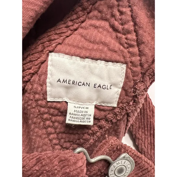 American Eagle Corduroy Overalls Small Rust Brown Sleeveless Casual - Image 3