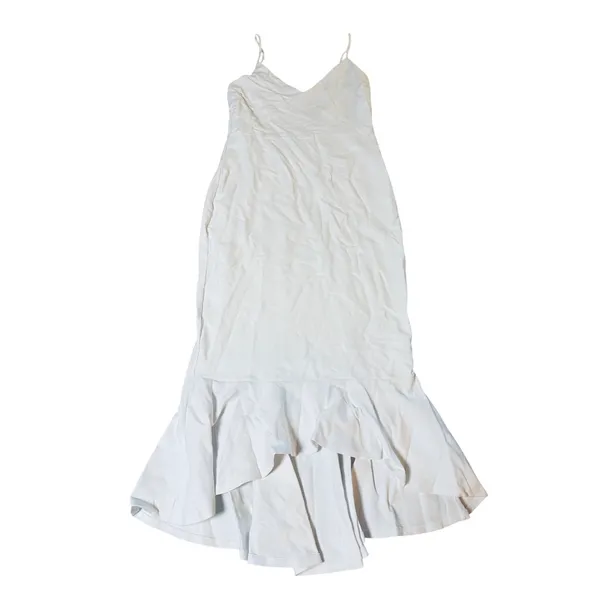 NWT Lulus Size Large Stun Like Me White Bodycon Trumpet Hem Midi Dress - Image 3