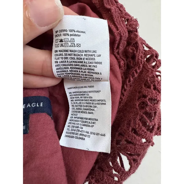 American Eagle Festival Wear Boho Hippie Halter Tie Top Mauve Pink Size Large - Image 5