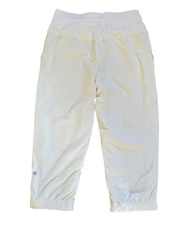 Lululemon Dance Studio Crop Pants Womens Size 4 White Pull On - Image 2