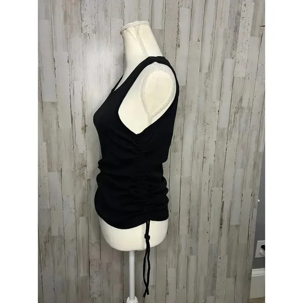 Good American Women's Ruched Side Tank Top Black Size 4 Sleeveless Casual‎ - Image 5