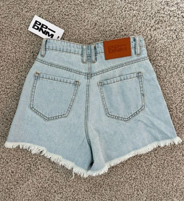 Princess Polly Light Blue High-Waist Denim Shorts - Image 2