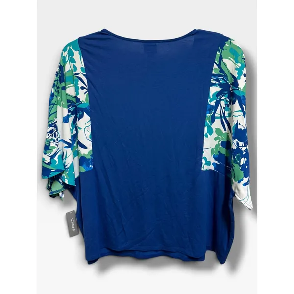Chico's Spring Paradise Flowy Sleeve Top 20 22 4 Navy Peony Floral NWT - Image 4