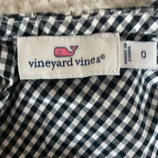 Vineyard Vines Off the Gingham Shoulder Top‎ Size 0 - Image 3