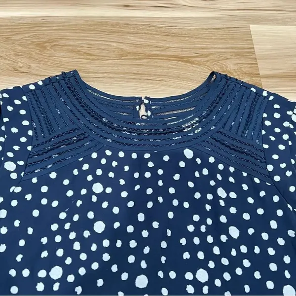 Anthropologie Meadow Rue Blue Polka Dot Sanna Top Women’s Small - Image 5