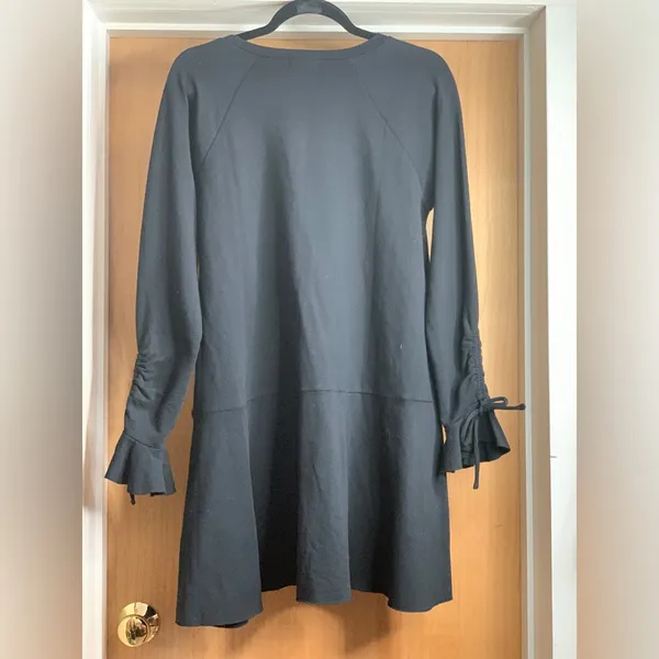 Abound Black Long Sleeve Dress with Ruffled Tie Wrist Details. Size-Small - Image 4