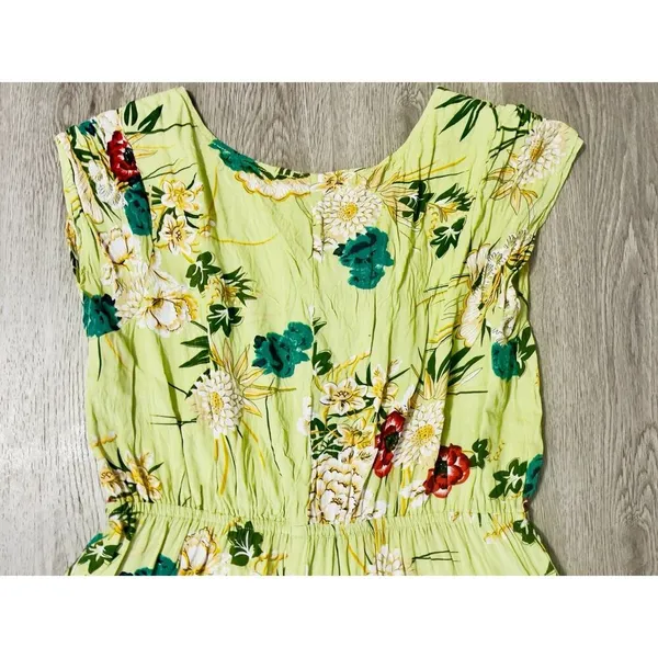Floral Boho Maxi Dress Smocked Waist Tiered Ruffles Wedding guest Garden Party S - Image 9