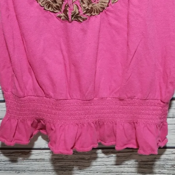 Free People ruffled elastic waist embroidered top - Image 3