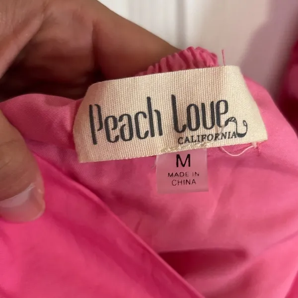 NWT Peach Love California Vibrant Pink Heart Glitter Babydoll Dress Size M - Image 2