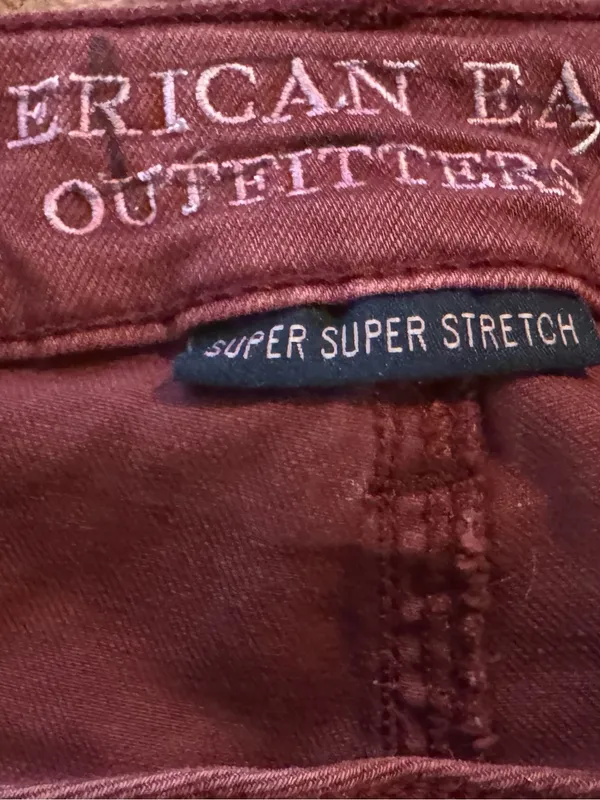 American Eagle Outfitters Maroon Red Super Stretch Jeggings Crop Jeans - Image 7