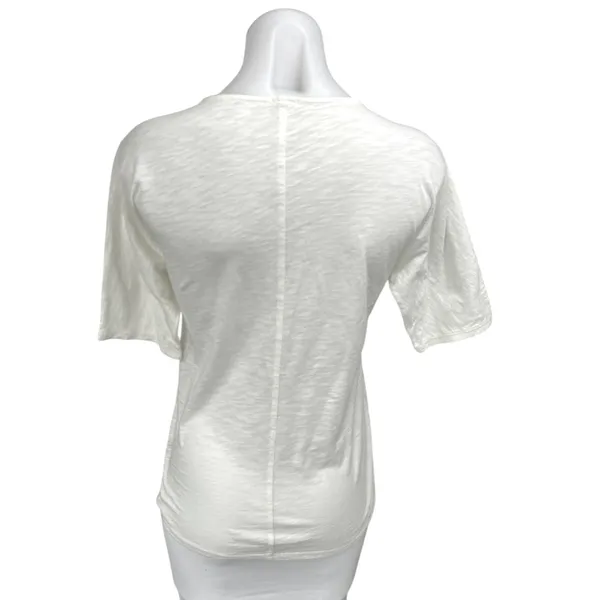 J.Crew Women's White Lace Trim Short Sleeve Blouse T Shirt Tee Top Size XS - Image 2