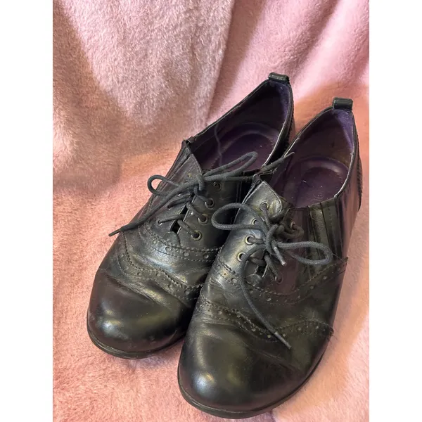 Hotter Somerset Black Leather Wingtip Brogue Oxford Shoes Womens 7.5 UK‎ 5.5 - Image 2