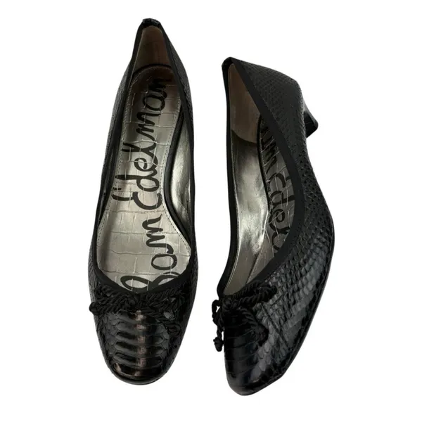 *Sam Edelman Hope Kitten Heels Women’s Size Back Patent Leather Academia Croc - Image 2