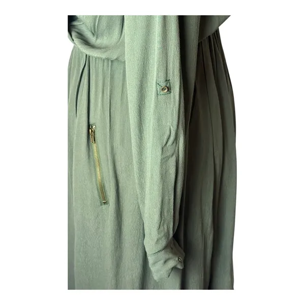 Maeve Anthropologie Dress Women XS Olive Green Faux Wrap Mini Preppy‎ Boho Retro - Image 10