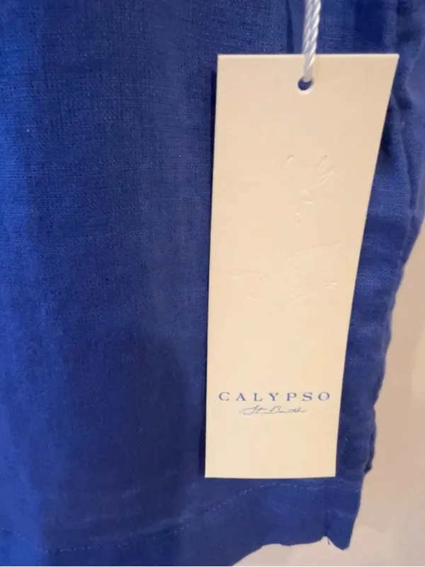 Calypso St. Barth Blue 100% Linen Tie Front Blouse XS NWT Lightweight Summer Top - Image 4