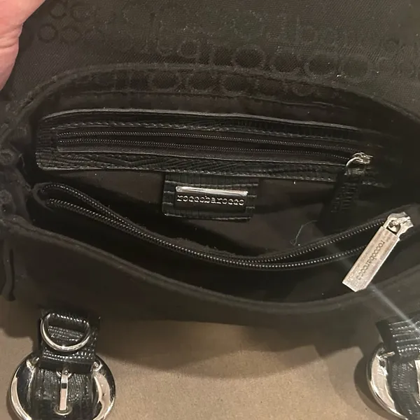 Bag Chic Black Satchel with Silver Buckle Accents by ROCCOBAROCCO/lovely clean - Image 9
