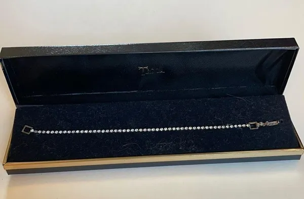 Tacoa Vintage Silver Faux Diamond Tennis Bracelet - Image 2