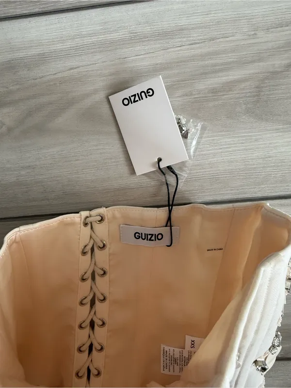 Guizio Embellished Twill Corset Ivory XXS NWT IN PACKAGE - Image 11