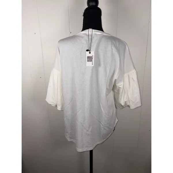 miou muse bubble sleeve blouse nwt ivory small‎ oversized - Image 2