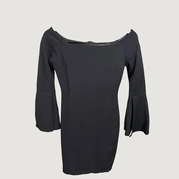 Lulus Black Off The Shoulder Bell Sleeve Bodycon Mini Dress Small - Image 2