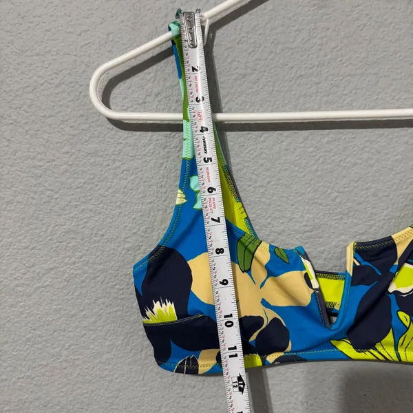 Aerie Real Good UPF 50 Tropical Floral Scoop V-Wire Bikini Bra M‎ Multicolor NEW - Image 6