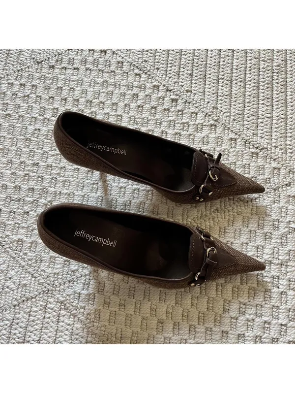 Jeffrey Campbell Walk-Thru Pump in Brown - Image 2